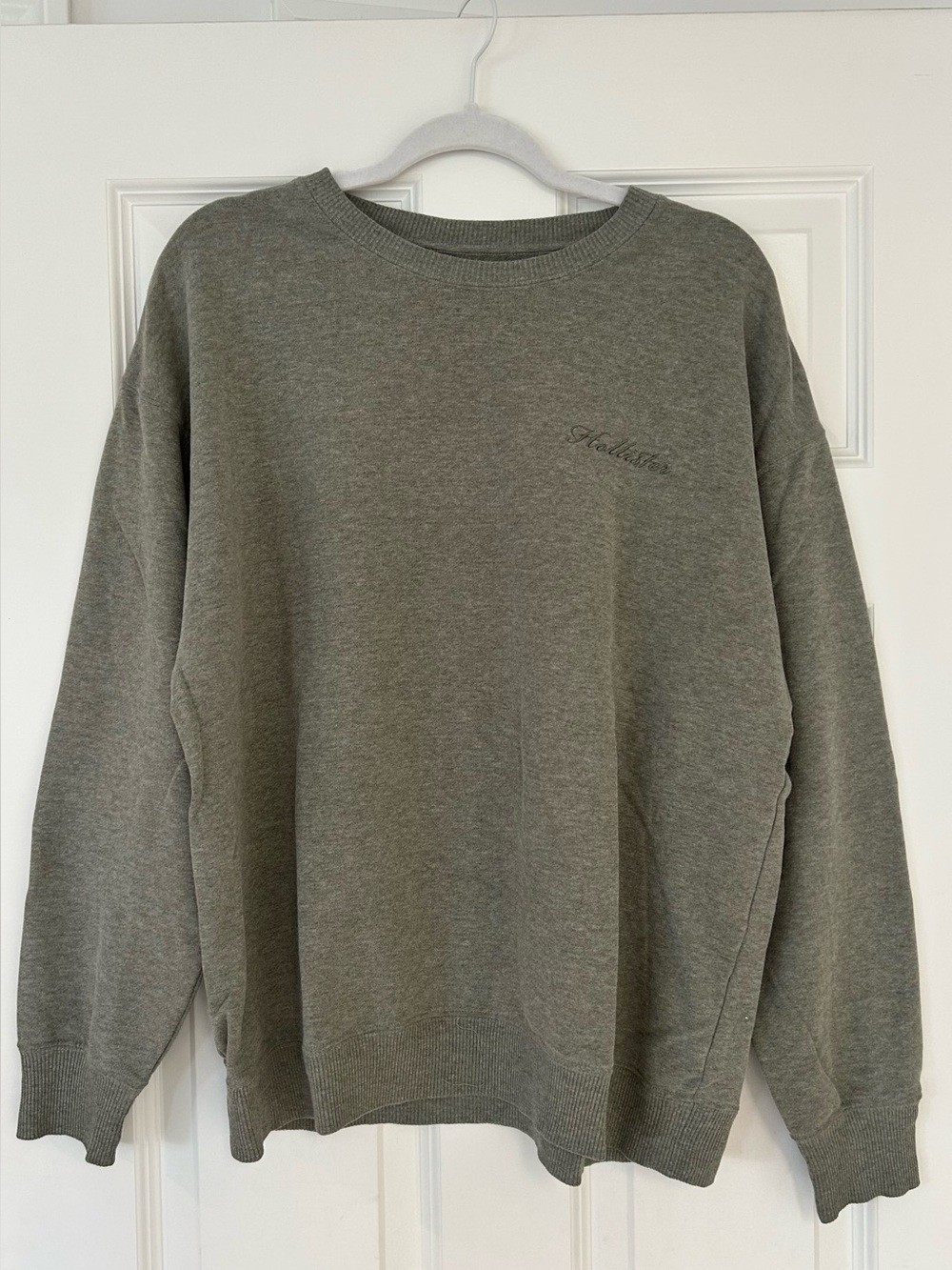 Hollister Light Olive Oversized Crewneck Sweatshirt